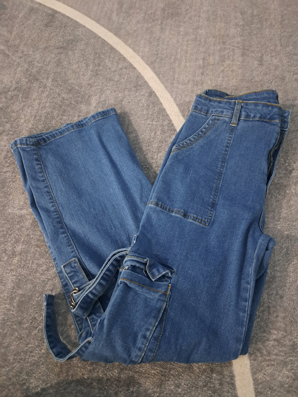 Women’s Wide-Leg Blue Denim Carpenter Jeans